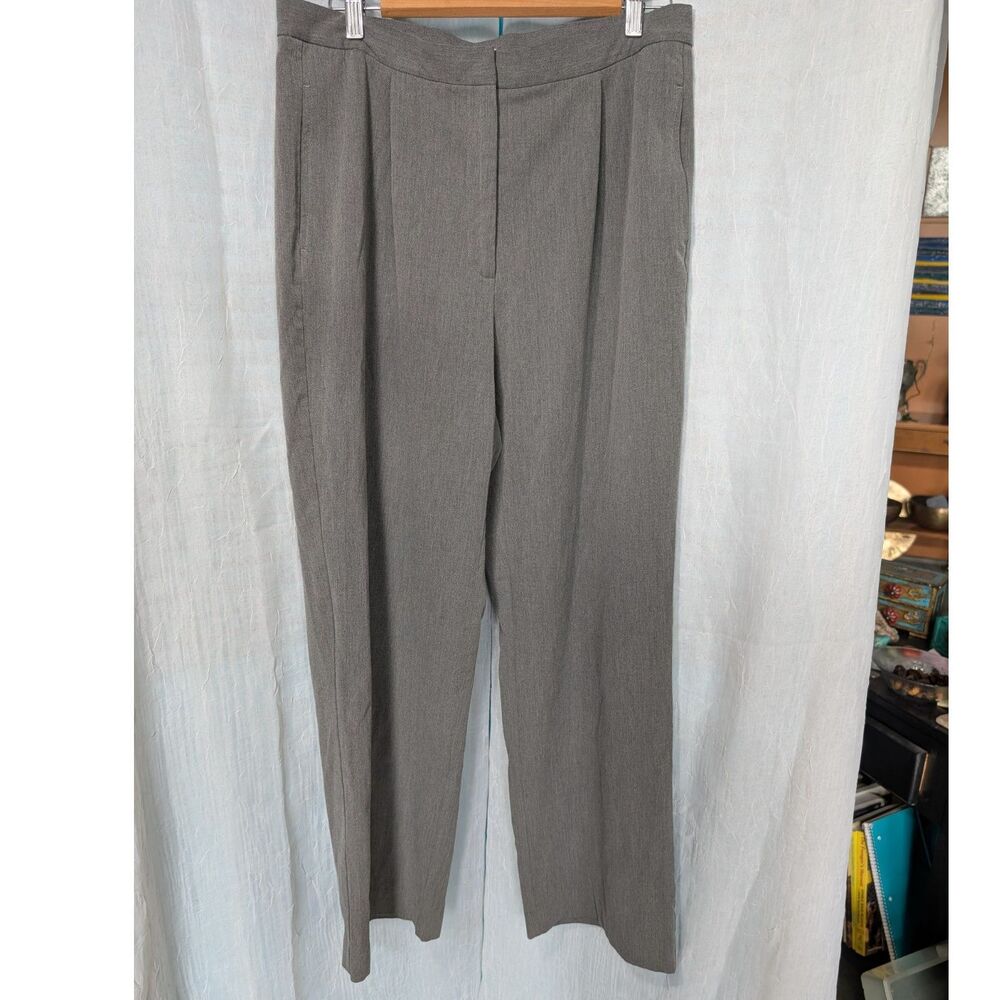 Liz Claiborne Kylie Fit Grey Pleated Trousers High Rise Tailored Pants